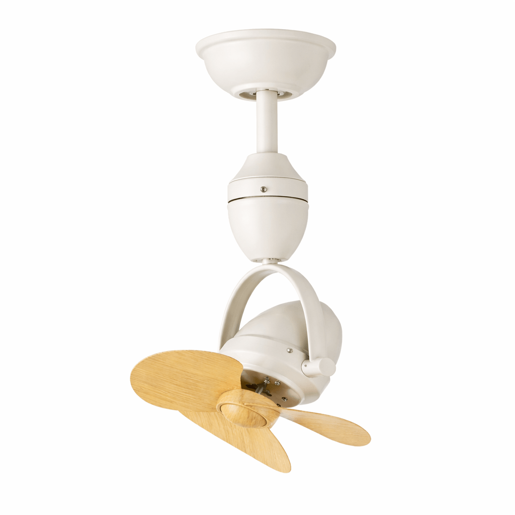 Ventilateur de plafond pivotant rétro Blake présentant différentes options de finition