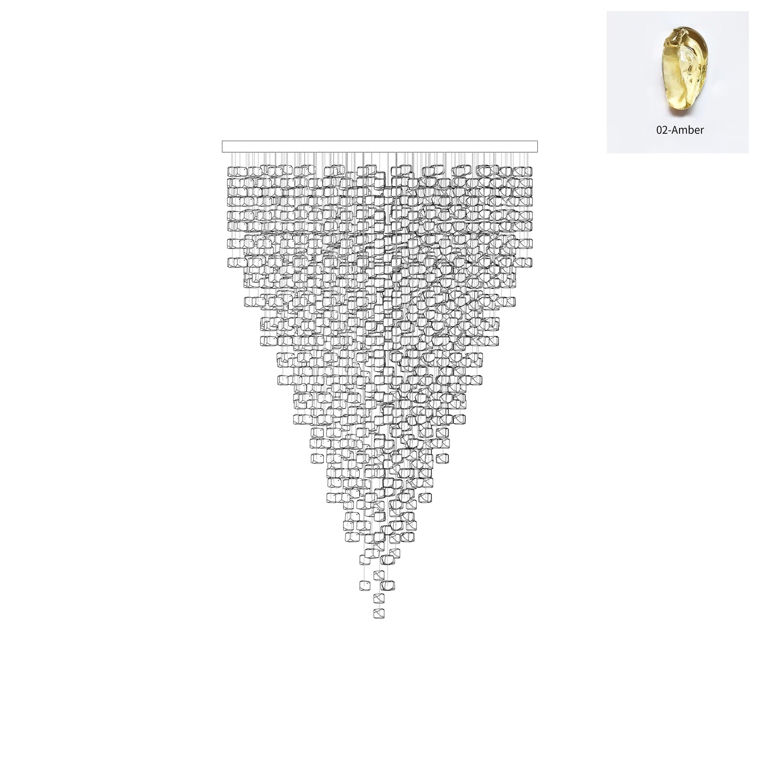 Veshaa Lustre en cristal de pierre de luxe postmoderne - Neutralighting