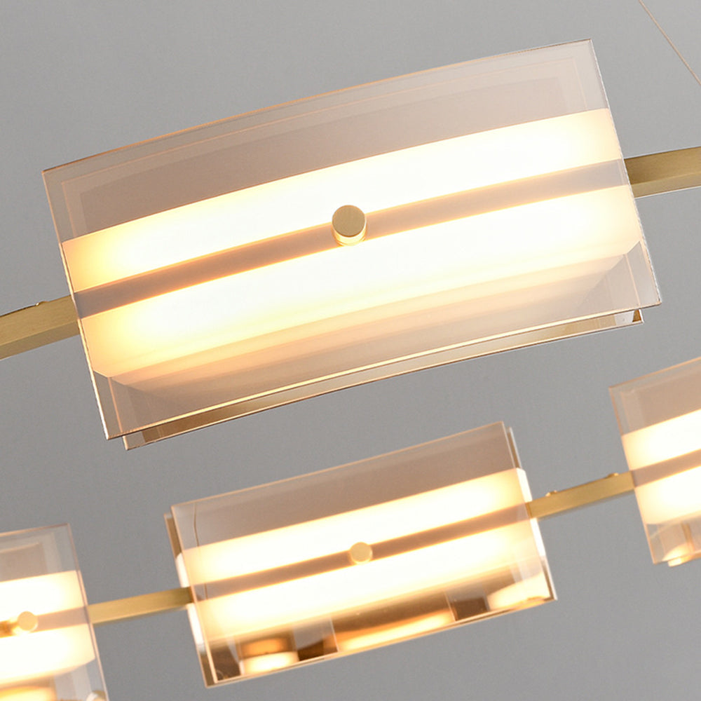 Arisha Suspension Anneau Simple, Cuivre/Verre, Noir/Or, Salon/Chambre - Neutralighting