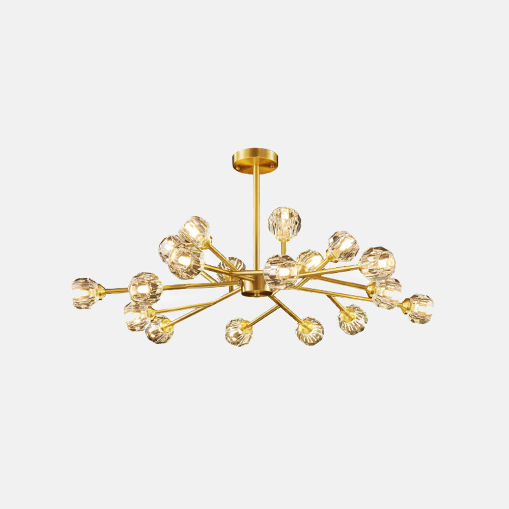 Valentina Luminaires Suspensions Multi Balle Moderne Cuivre/Cristal Noir/Doré Salon/Salle à Manger