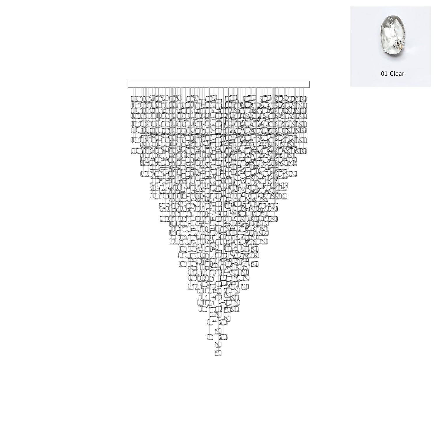 Veshaa Lustre en cristal de pierre de luxe postmoderne - Neutralighting