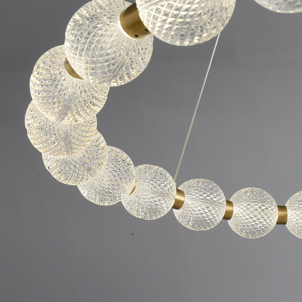 Valentina Suspenison Anneau Suède, Métal/Acrylique, Doré, Salle à Manger/Salon - Neutralighting