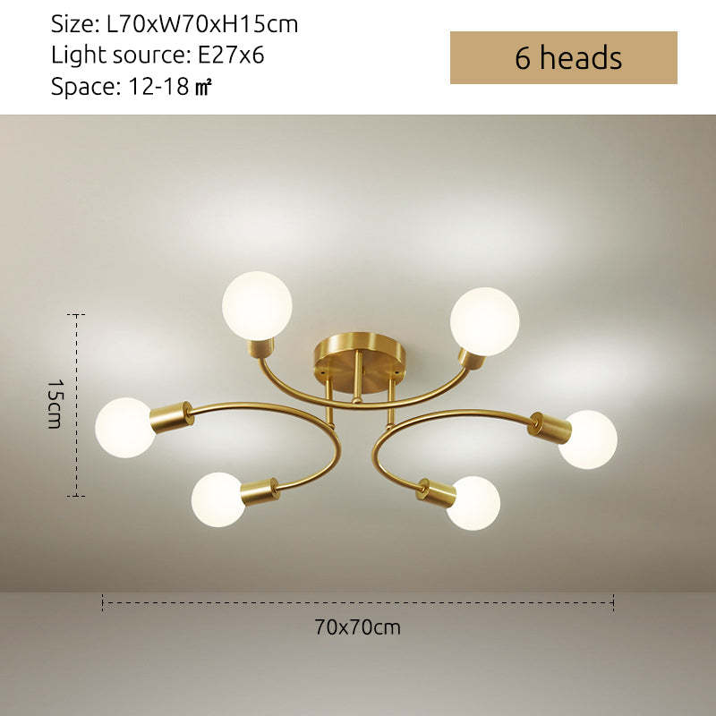 Valentina Plafonnier Boule Moderne, Métal, Doré, Salon - Neutralighting