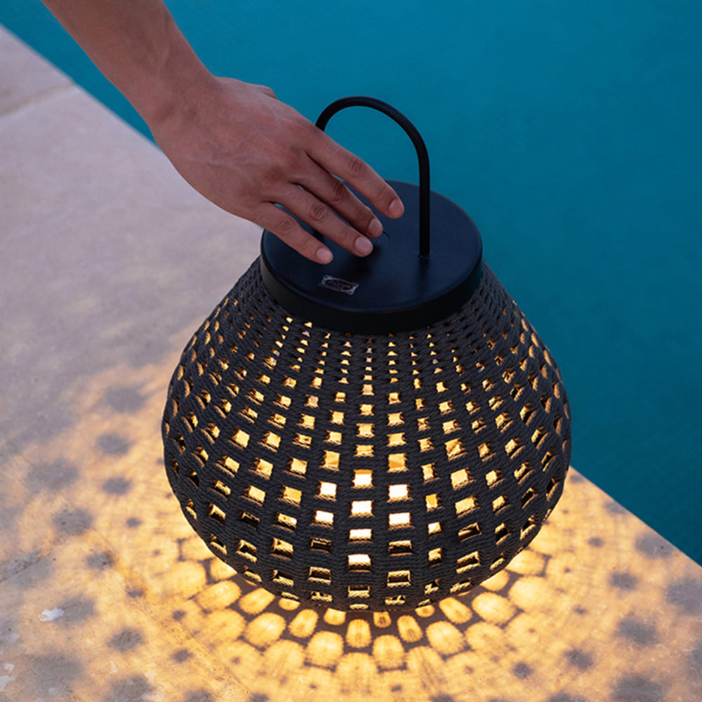Ritta Vintage Petie LED Lampadaire Brun Métal/Tissu Extérieur - Neutralighting