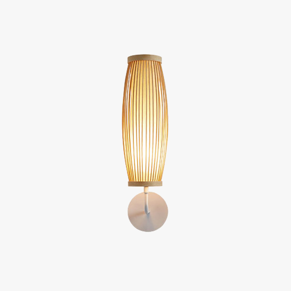 Ritta Applique Murale Intérieur Cylindre Vintage LED Bambou Marron Salon/Chambre - Neutralighting