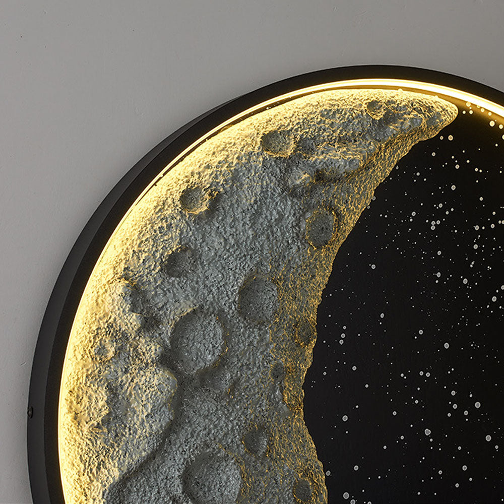Aria Applique Murale Moderne Astronaute Lune, Métal, Noir, Chambre/Salon - Neutralighting