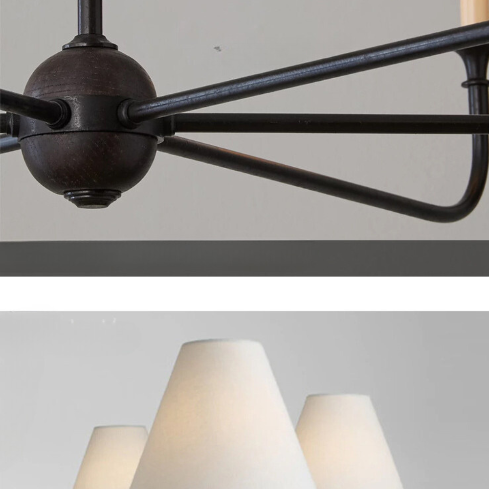 Silva Lustre Orientable Vintage, Métal/Acrylique, Noir/Blanc/Laiton, Salon