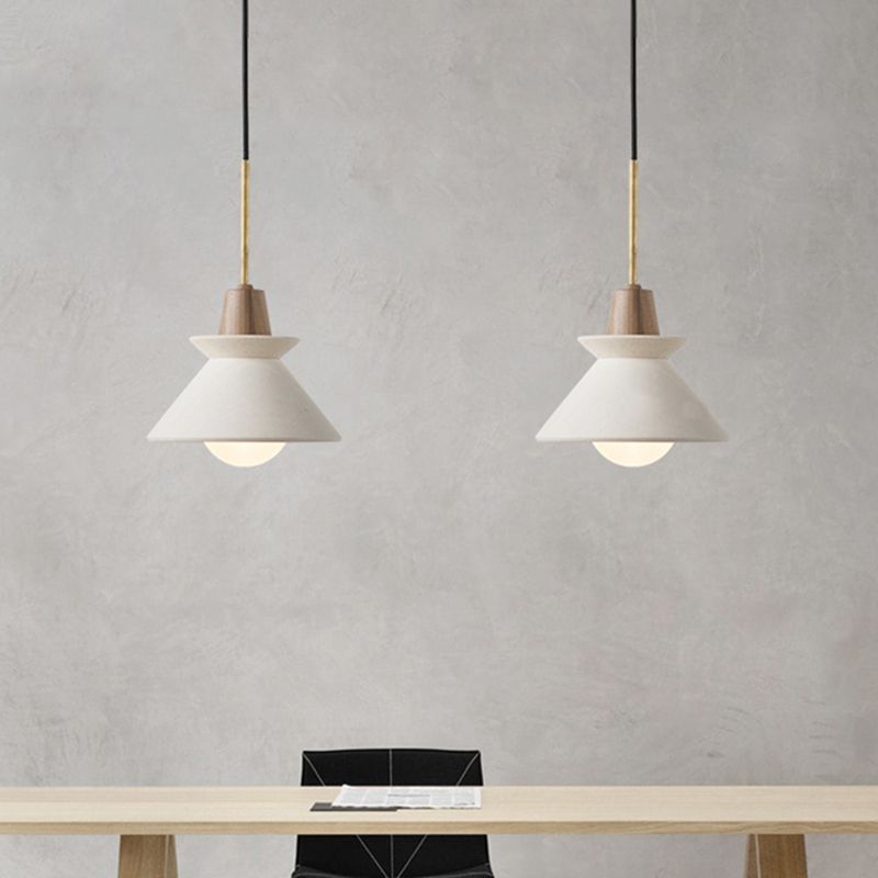 Muto Moderne LED Suspension Blanc Métal Ciment Salon Chambre à Coucher - Neutralighting
