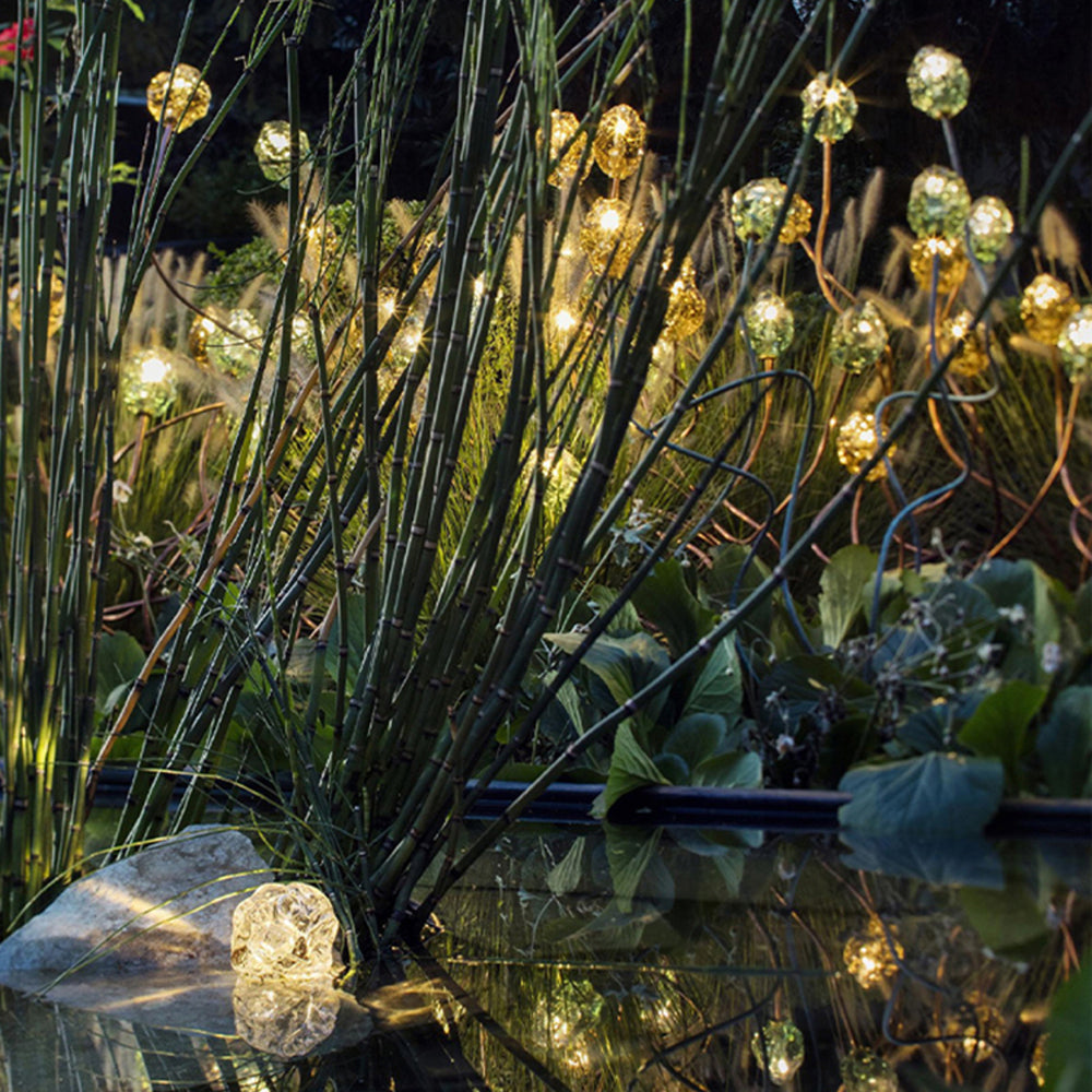 Arisha Lampe Extérieure au Sol Linéaire Simple, Métal/Verre, Or, Jardin - Neutralighting