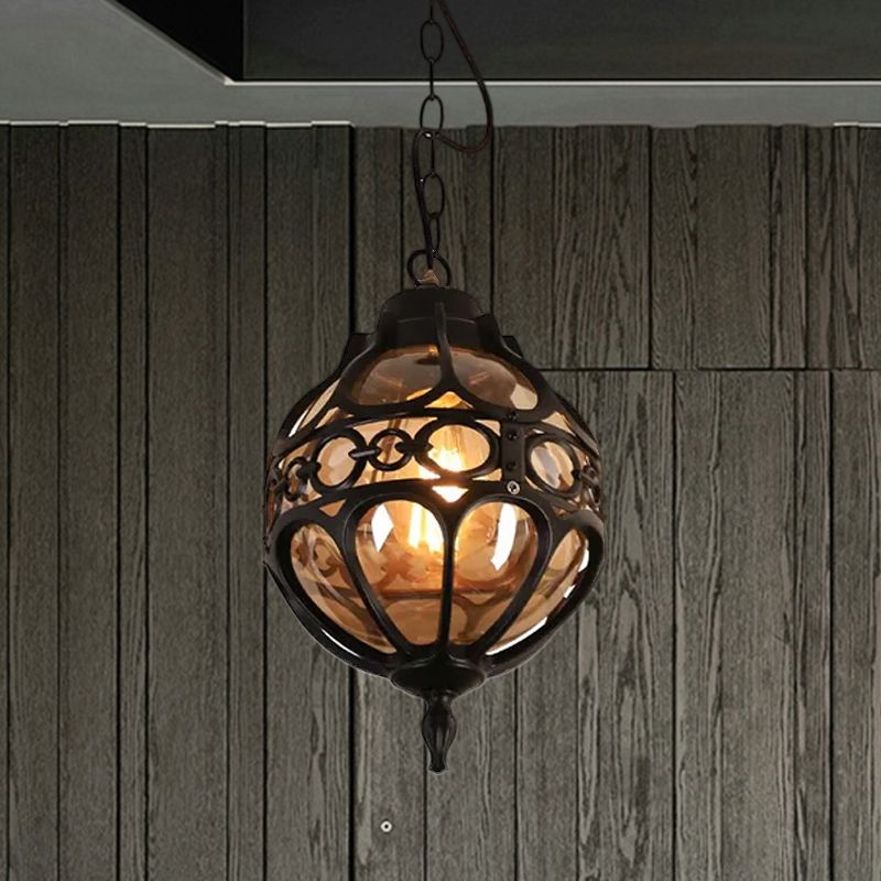 Silva Sphère Vintage LED Suspension Noir Bronze Métal Verre Salon Chambre à coucher - Neutralighting