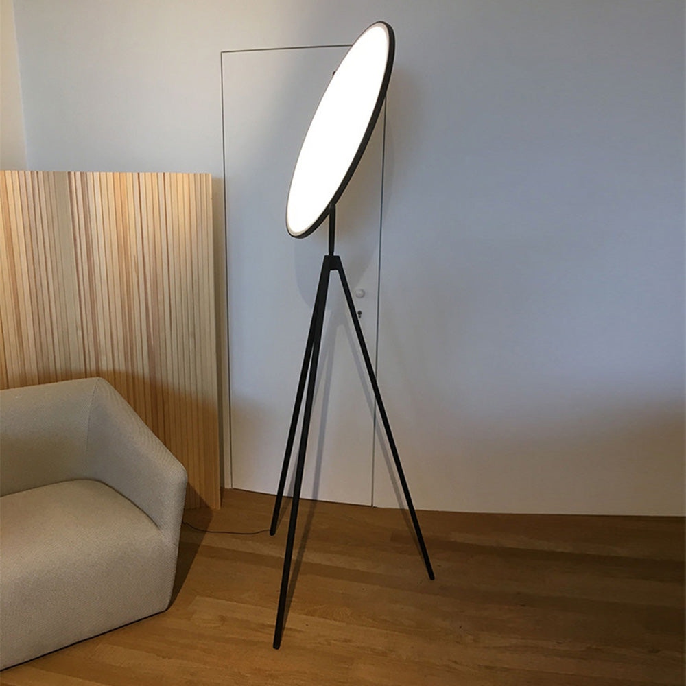 Mira Design Simple Lampadaire Rond Moderne Métal Noir/Blanc Salon