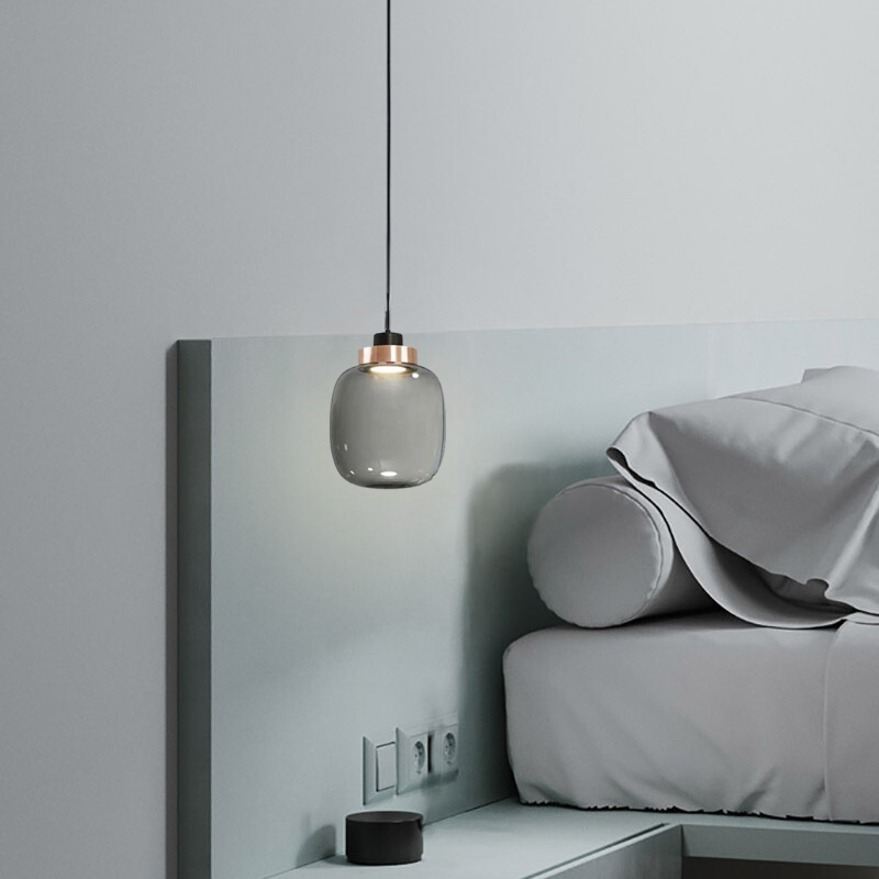 Valentina Moderne LED Suspension Fumée Verre Chambre À Coucher - Neutralighting