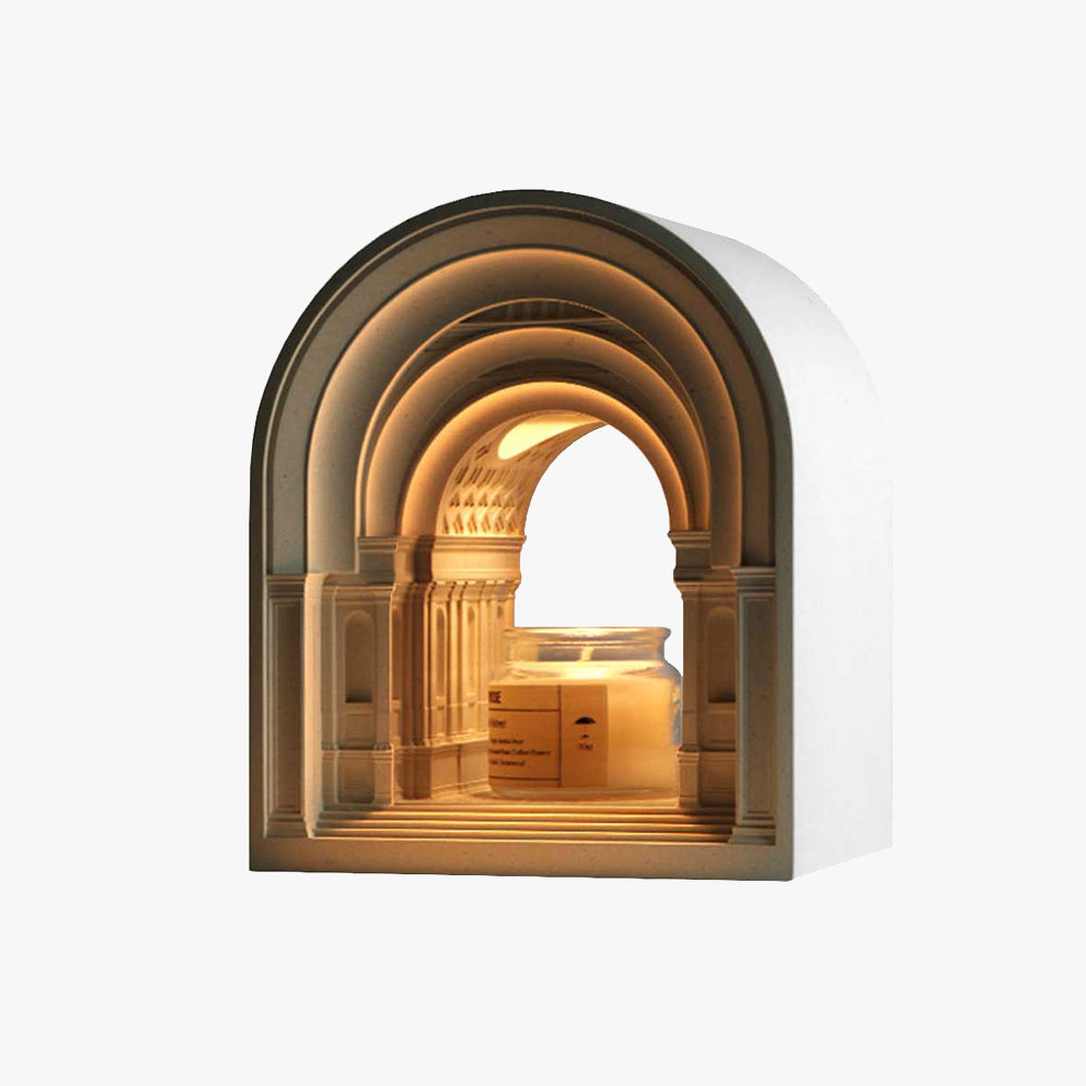 Ray Lampe de Table Dôme Art Deco, Plâtre, Blanc, Chambre/Salon - Neutralighting