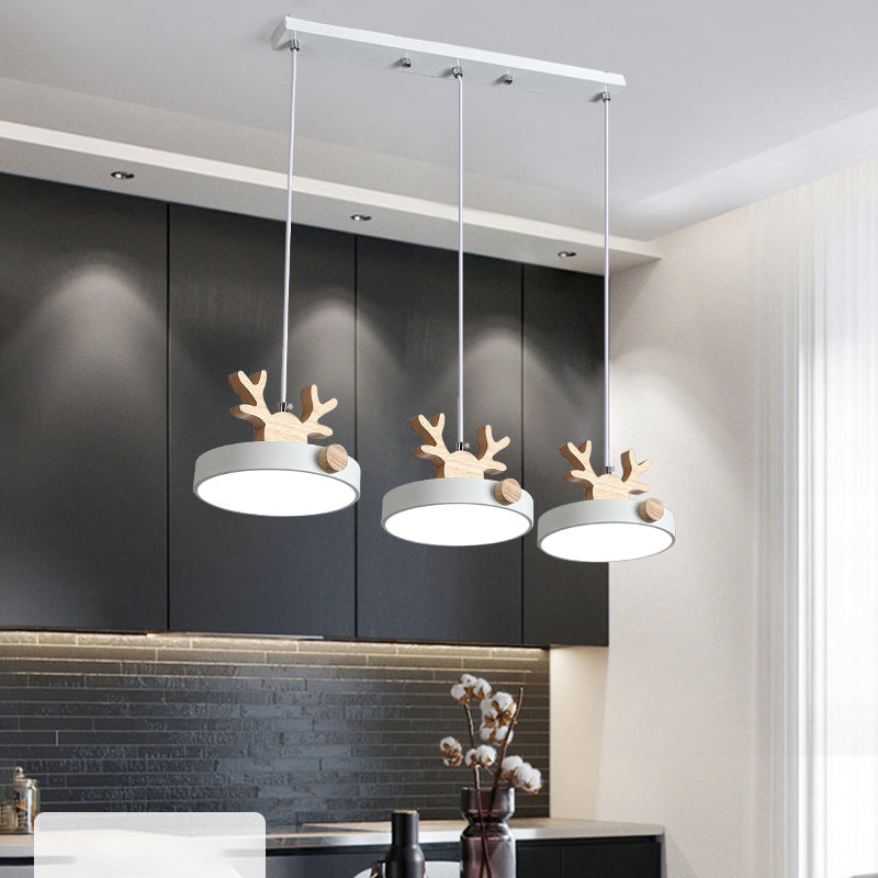 Valentina Suspension Rond Mignon Moderne Métal/Bois Vert/Noir Salle à manger - Neutralighting
