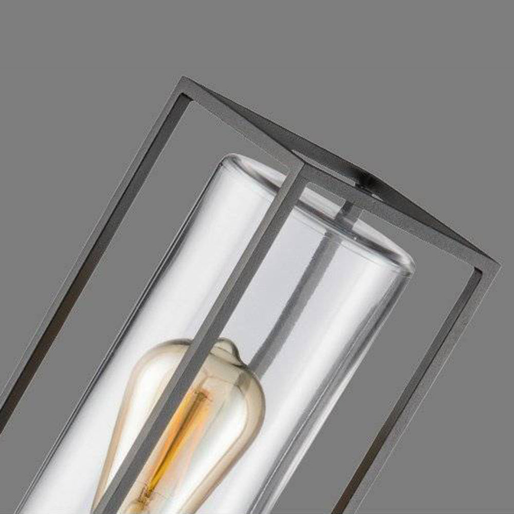 Ray Borne Extérieure Rectangulaire Moderne, Métal/Verre, Noir, Allée - Neutralighting