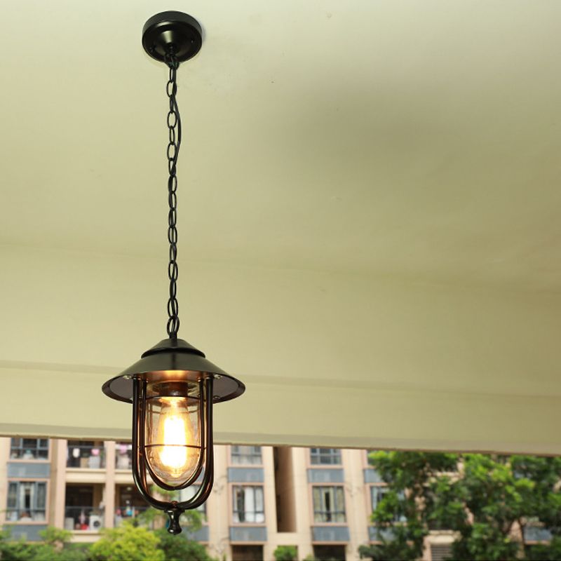 Silva Suspension Extérieure Lanterne Vintage, Métal/Verre, Noir/Bronze, Jardin