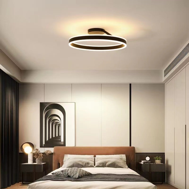 Arisha Plafonnier Rond Moderne, Métal/Acrylique, Noir/Blanc, Salon - Neutralighting