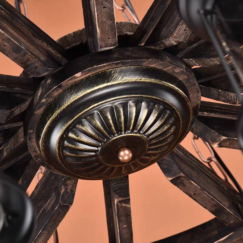 Epoch Ronde Vintage LED Lustre Bois/Métal/Verre Salon Cuisine - Neutralighting