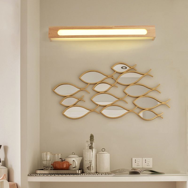 Muto Applique Murale Miroir Géométrique Naturelle, Bois/Acrylique, Chambre à Coucher - Neutralighting