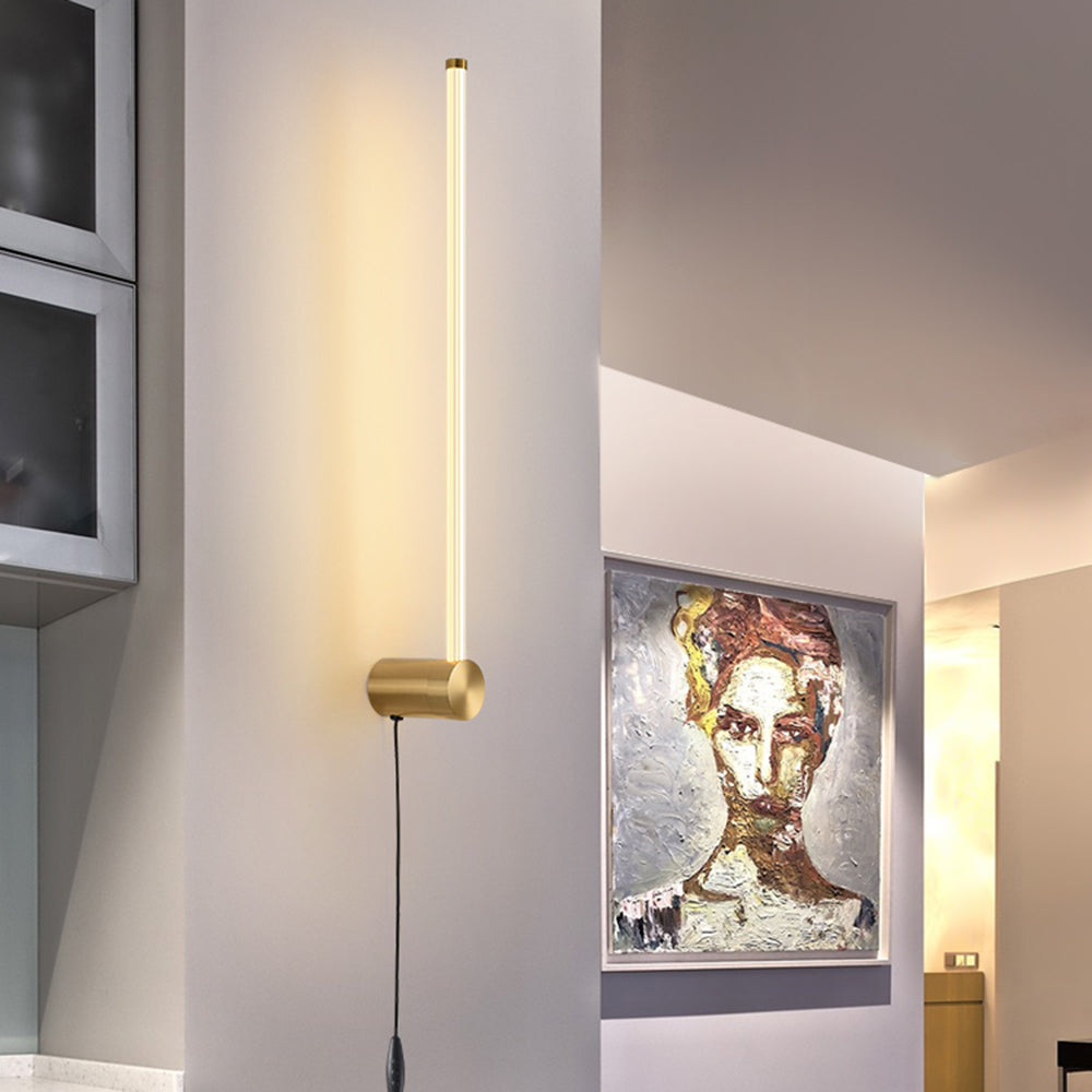 Ray Applique Murale Linéaire Simple, Métal/Acrylique, Cuivre/Nickel, Chambre - Neutralighting