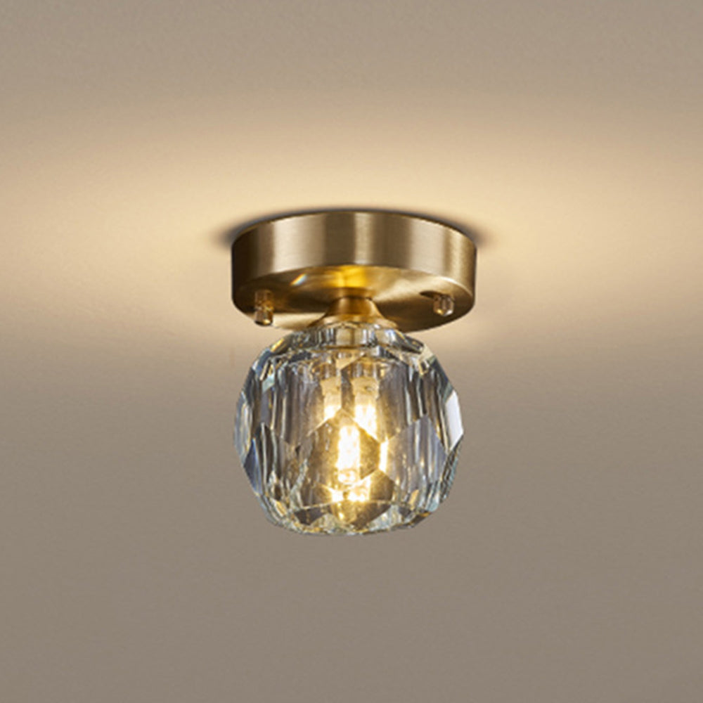 Kristy Plafonnier Diamant Cristal, Métal/Cristal, Doré, Salon - Neutralighting