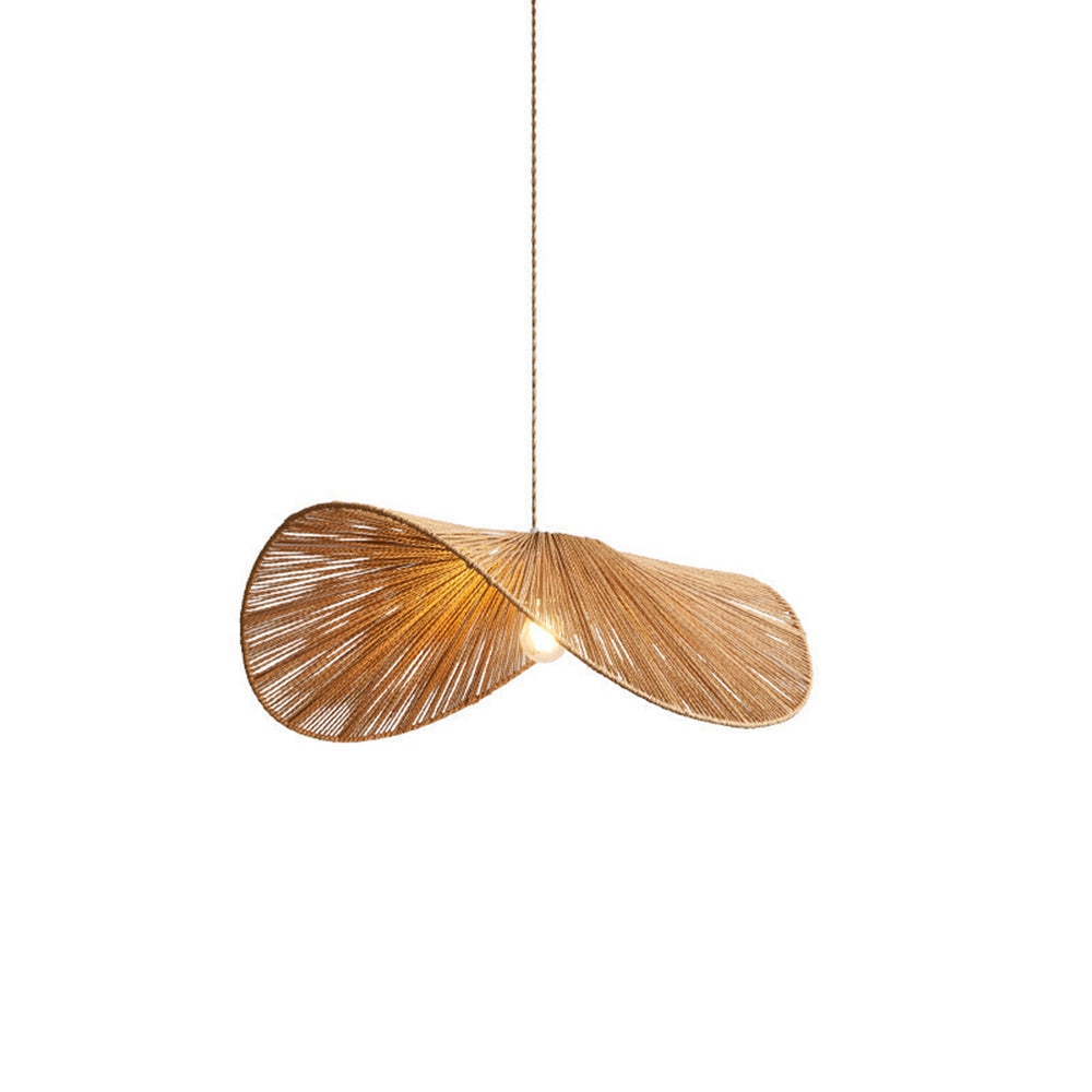 Ritta Twine Suspension Ronde Naturelle, Métal/Rotin, Marron/Beige, Cuisine/Bureau - Neutralighting