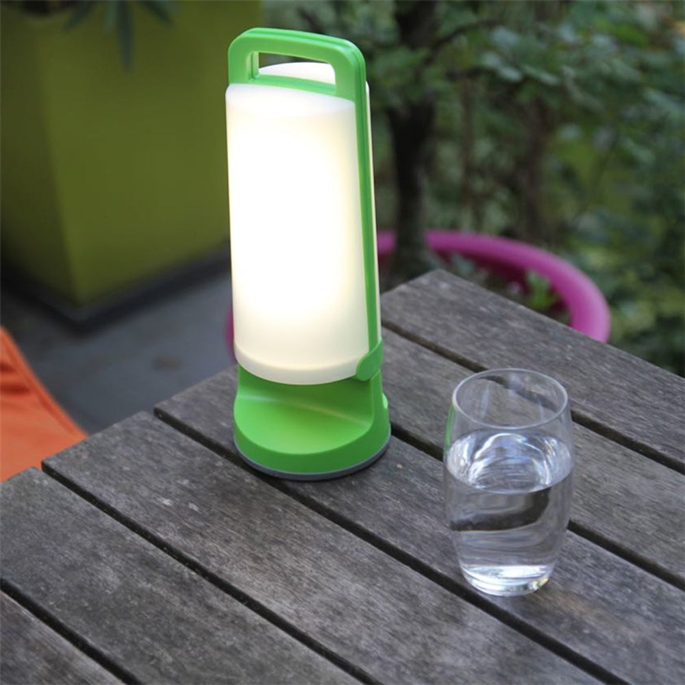 Ray Lampe de Table Cylindre Moderne, Acrylique, Gris/Blanc/Vert/Orange, Jardin