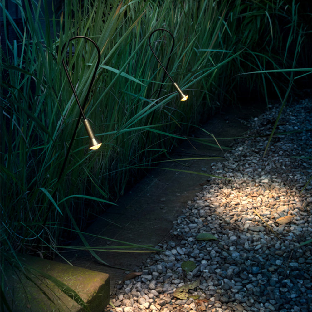 Arisha Linéaire Moderne LED Lampadaire Doré Or Métal/Acrylique Extérieur - Neutralighting