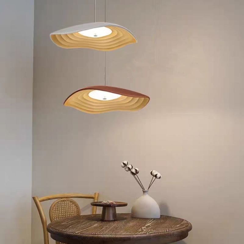 Arisha Suspension Ronde Nordique, Résine, Blanc/Orange/Noir, Salle à Manger/Cuisine - Neutralighting