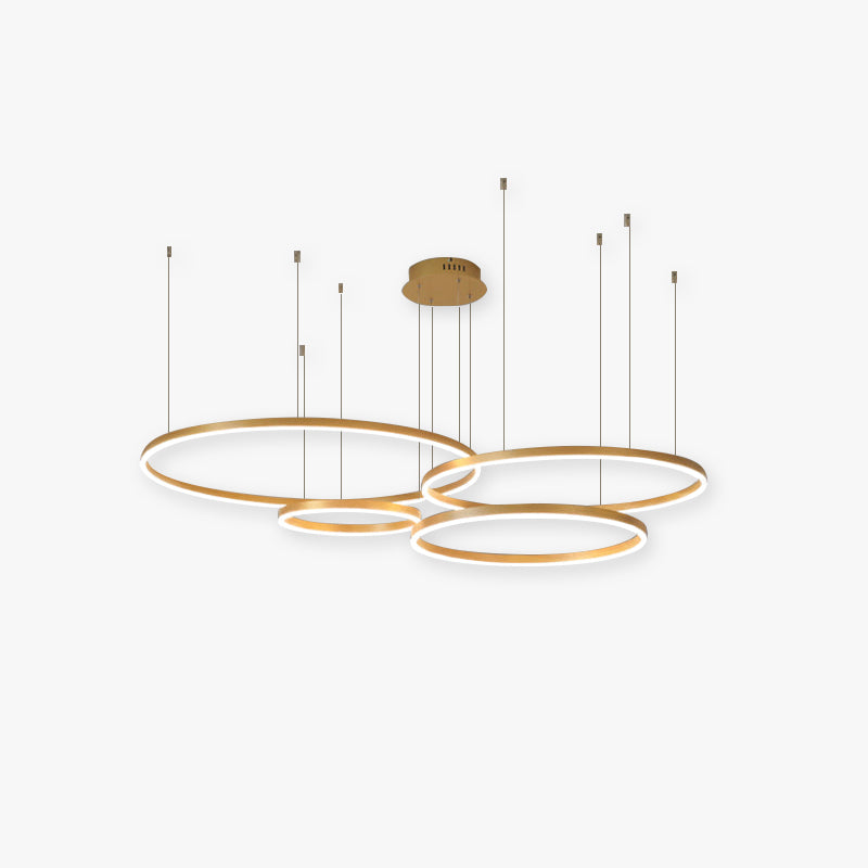 Remi Suspension Anneau Moderne Métal Noir/Doré/Café Salon
