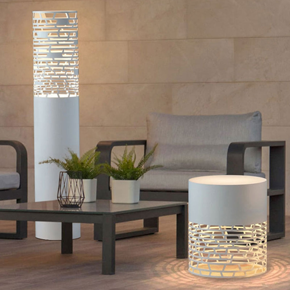 Ray Ronde LED Lampe de Table Blanc Métal/Acrylique Extérieur Jardin - Neutralighting