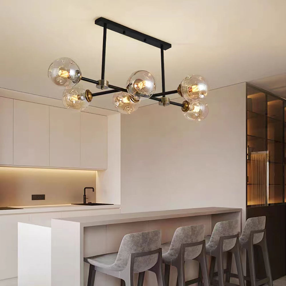 Valentina Moderne LED Suspension Noir Métal Verre Salon Chambre à Coucher - Neutralighting