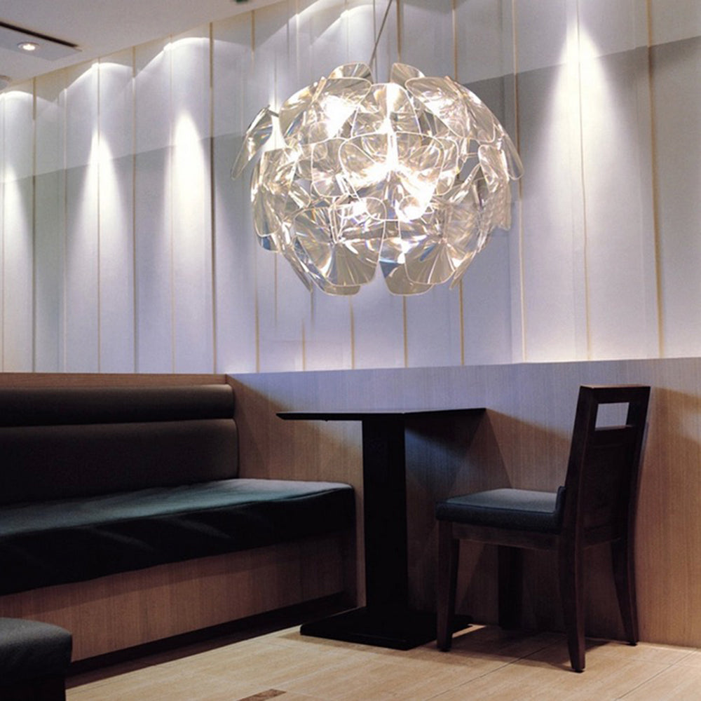 Arisha Suspension Globe Moderne, Metal/PVC, Transparent, Chambre