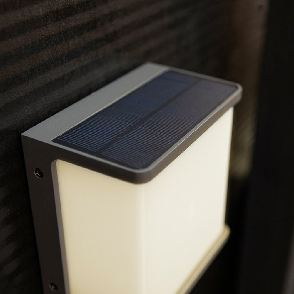 Ray Applique Minimaliste Rectangulaire Moderne, Câble/Solaire, Acrylique, Noir/Blanc, Jardin - Neutralighting