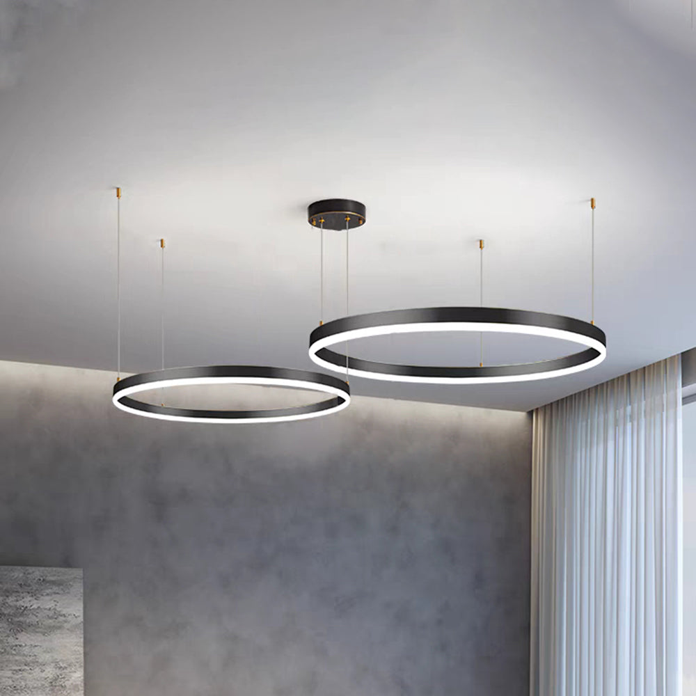 Remi Suspension Anneau Moderne Métal Noir/Doré/Café Salon