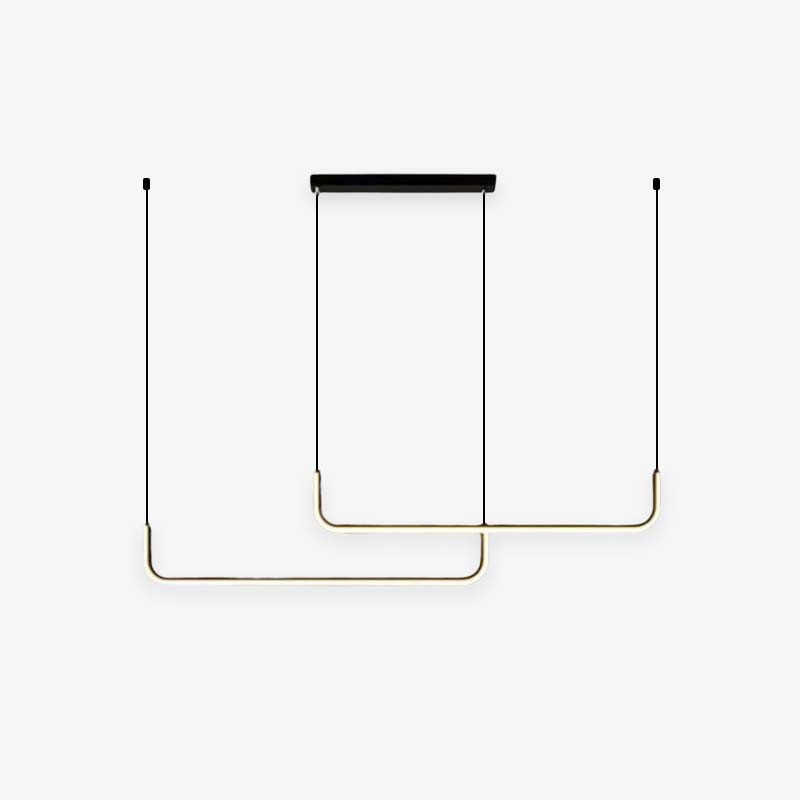 Clen Suspension Linéaire Minimaliste Or/Noir. Salon - Neutralighting