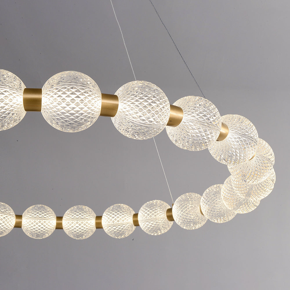 Valentina Suspenison Anneau Suède, Métal/Acrylique, Doré, Salle à Manger/Salon - Neutralighting