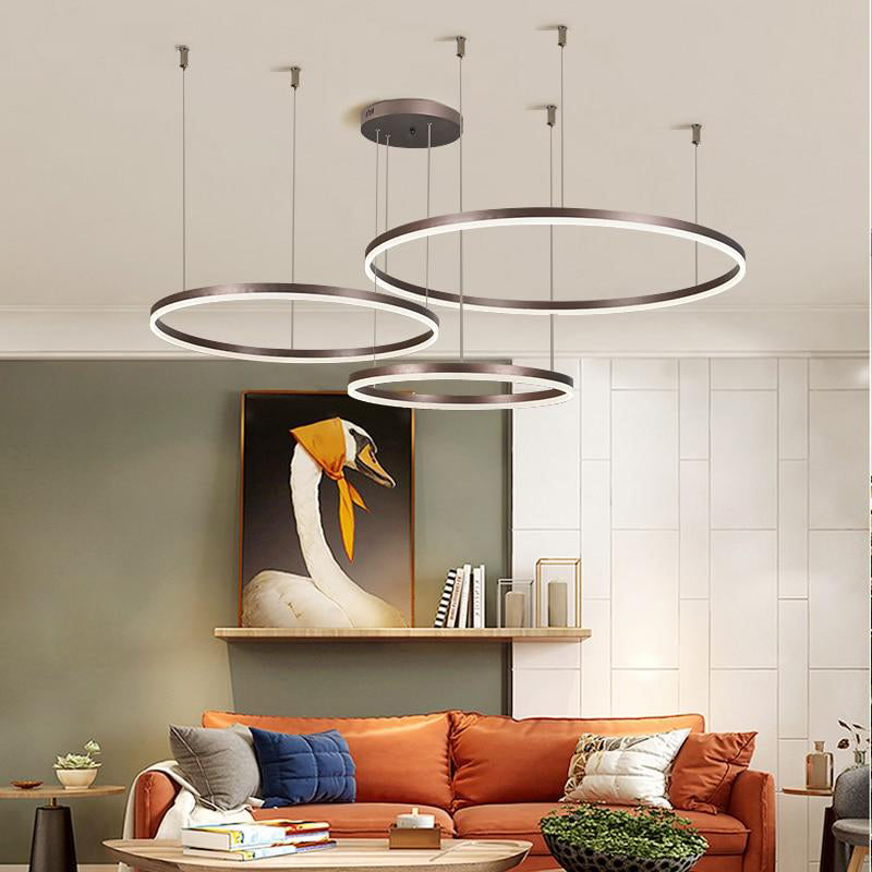 Remi Suspension Anneau Moderne Métal Noir/Doré/Café Salon