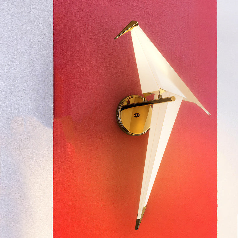 Arisha Lampe Murale Oiseau Vintage/Art-Deco, Métal/Acrylique, Chambre à Coucher