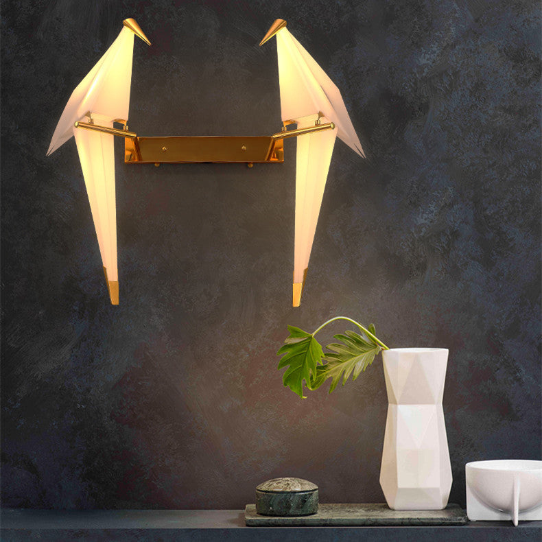 Arisha Lampe Murale Oiseau Vintage/Art-Deco, Métal/Acrylique, Chambre à Coucher