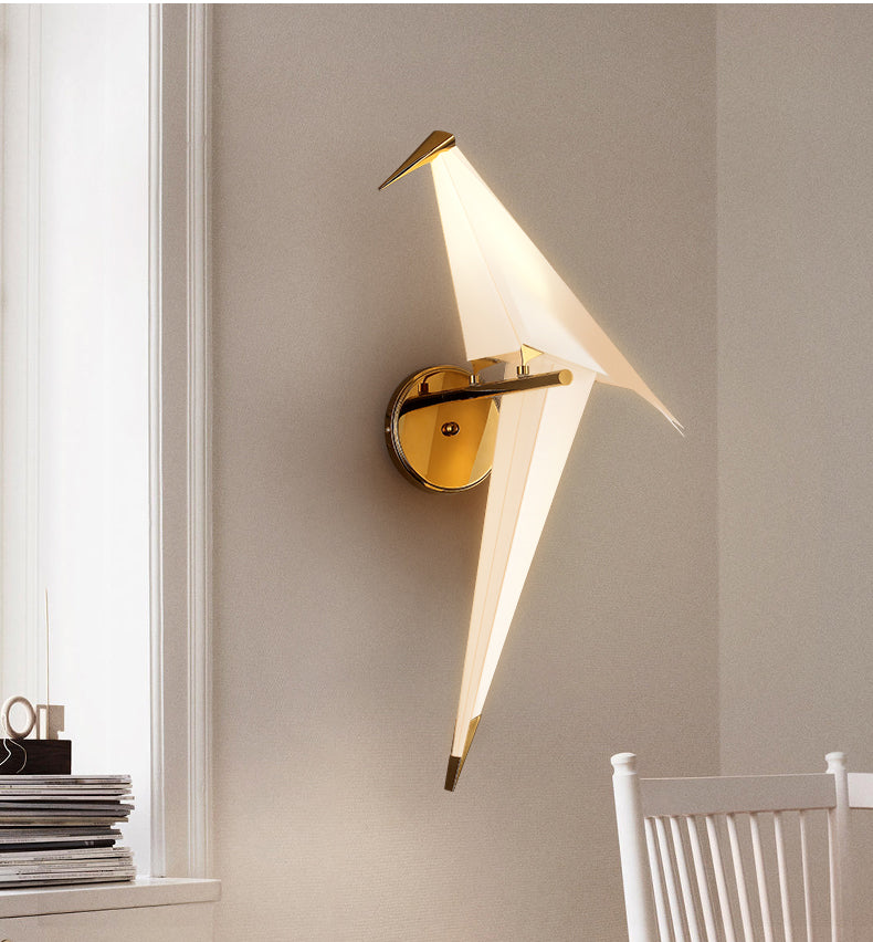 Arisha Lampe Murale Oiseau Vintage/Art-Deco, Métal/Acrylique, Chambre à Coucher