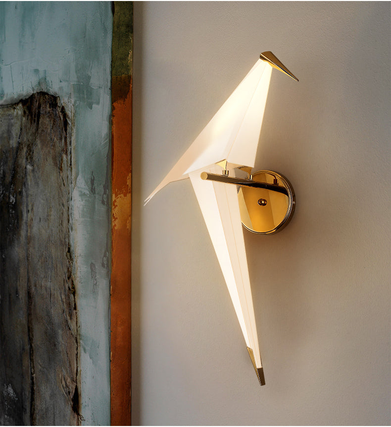 Arisha Lampe Murale Oiseau Vintage/Art-Deco, Métal/Acrylique, Chambre à Coucher