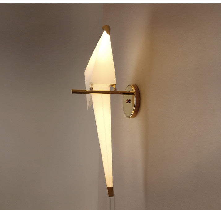 Arisha Lampe Murale Oiseau Vintage/Art-Deco, Métal/Acrylique, Chambre à Coucher