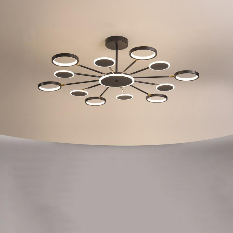 Moderne Suspension Multi Contemporaine, Metal/Acrylique, Noir Mat, Salon - Neutralighting