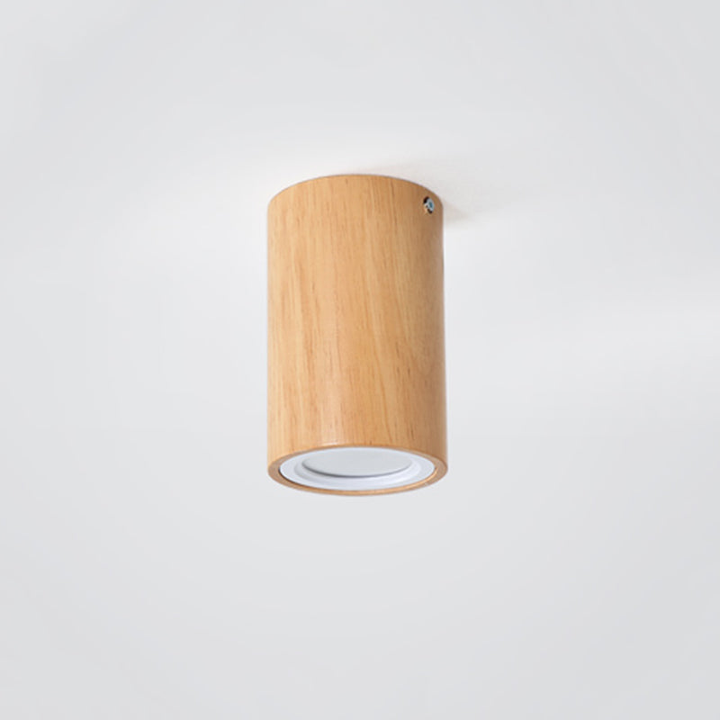 Muto Plafonnier Cylindre Moderne, Bois/Acrylique, Bois, Salon - Neutralighting