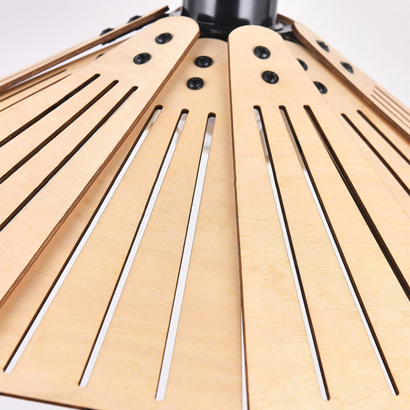 Muto Luminaires Suspension Rétro, Jaune/Brun, Métal & Bois - Neutralighting
