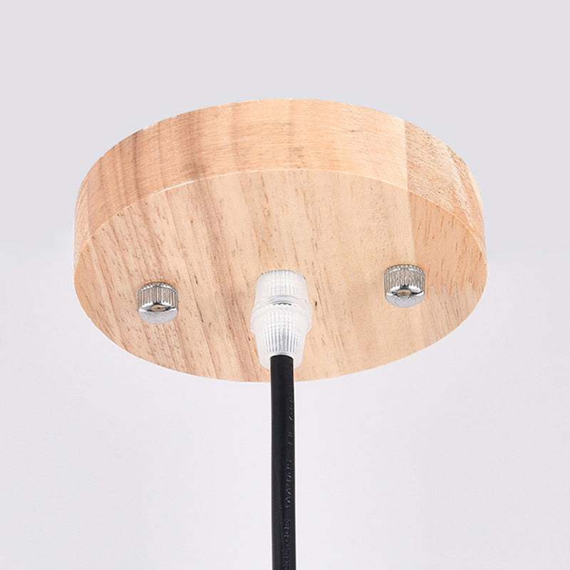 Muto Luminaires Suspension Rétro, Jaune/Brun, Métal & Bois - Neutralighting