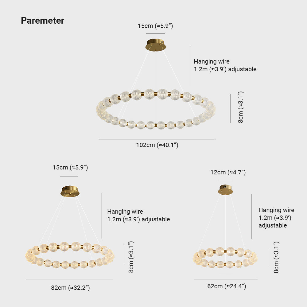 Valentina Suspenison Anneau Suède, Métal/Acrylique, Doré, Salle à Manger/Salon - Neutralighting