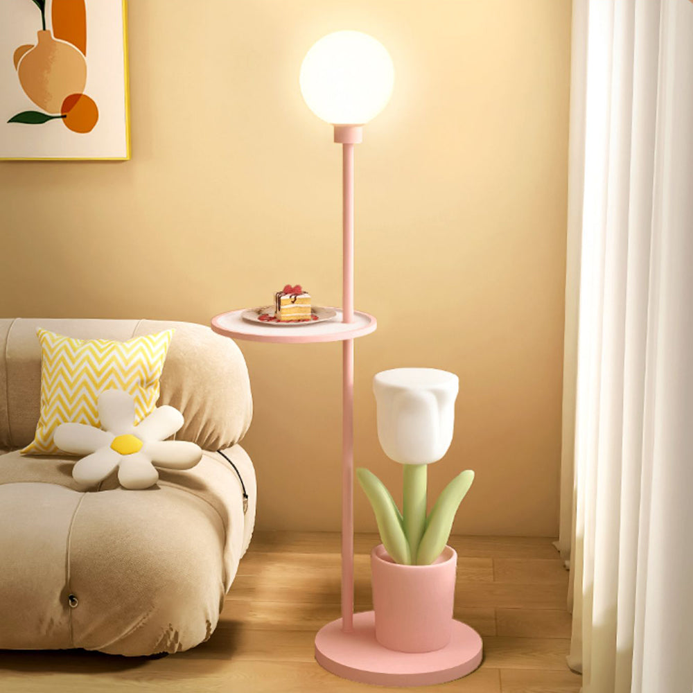 Arisha Design Lampadaire Tulipe Moderne Métal Rose/Jaune/Violet Salon - Neutralighting