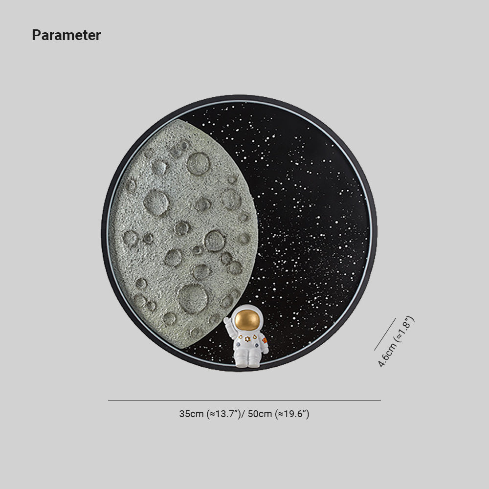 Aria Applique Murale Astronaute Rounde Lune, Métal, Chambre/Salon - Neutralighting